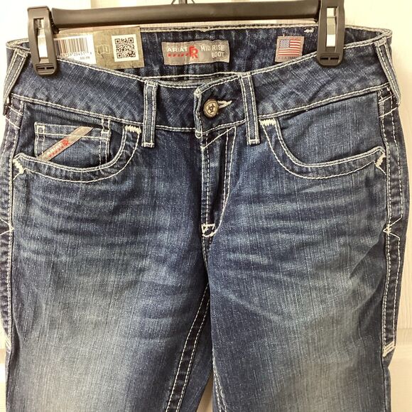Ariat Work Jeans Flame Resistant Cat2 Mid-Rise Stretch Bootcut Women’s Size 27R - Picture 3 of 16